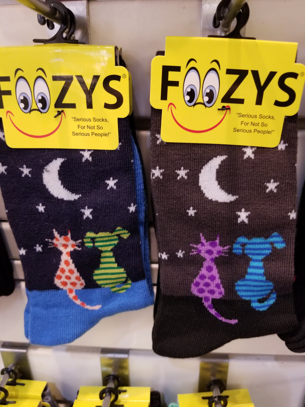 Cat Dog & Moon Socks - Womens