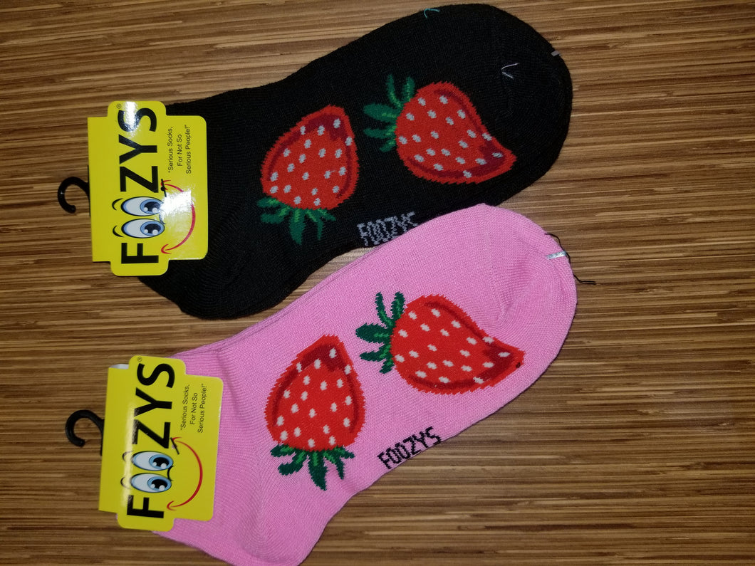 Strawberry No Show Socks